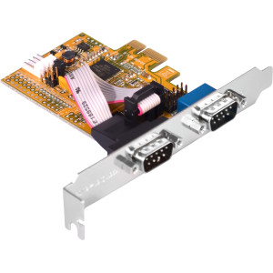 2-Port RS-232 PCI Express Card with Oxford Single Chip, Support Power Over Pin-9